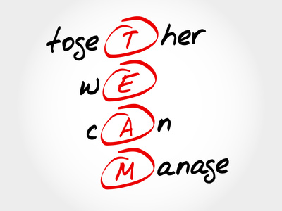 TEAM - Together We Can Manage, acronym business concept